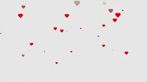 Lots of hearts falling smoothly and slowly from top to bottom Stock Footage 305840610