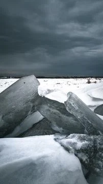 Lots of ice on the river Stock Photos