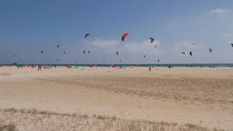 Lots Of Kites On A Beach 2 Stock Footage 107609629