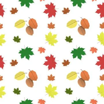Lots of maple and other fall leaves, fall. Vector pattern Illustrazione stock