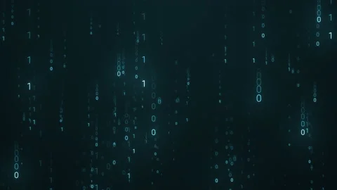 Lots of Matrix Binary Code Random Number Falling Continuously Background Stock Footage 184723652