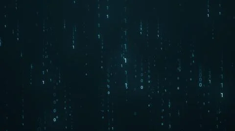 Lots of Matrix Binary Code Random Number Falling Continuously Background Stock Illustration