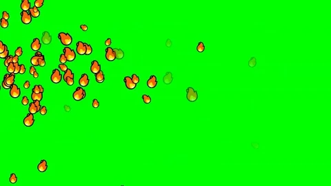 Lots Moving with Fire on Chroma Key for Compositing Video stock 337397186