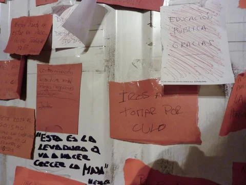 Lots of note papers and protest banners. 15M Stock Photos