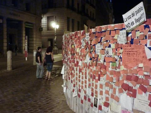 Lots of note papers and protest banners. 15M Stock Photos