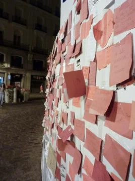Lots of note papers and protest banners. 15M Stock Photos