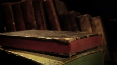 Lots of old books Stock Footage 68646335