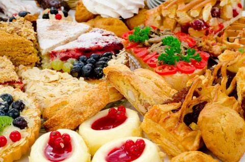Lots of pastry 스톡 사진