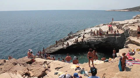 Lots of people at The Lagoon Video stock 30672744