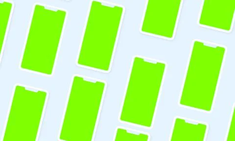 Lots of phones with space to insert an image or video Ilustração Stock