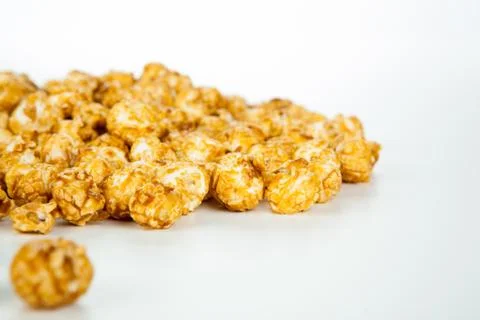 Lots of popcorn balls with sugar Stock Photos