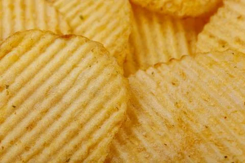 Lots of potato chips, texture Foto stock