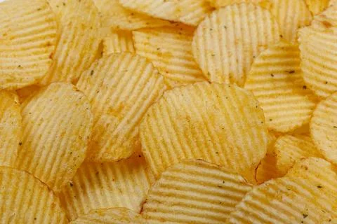 Lots of potato chips, texture Stock Photos