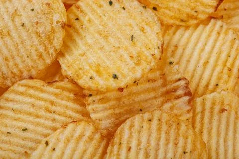 Lots of potato chips, texture Stock Photos
