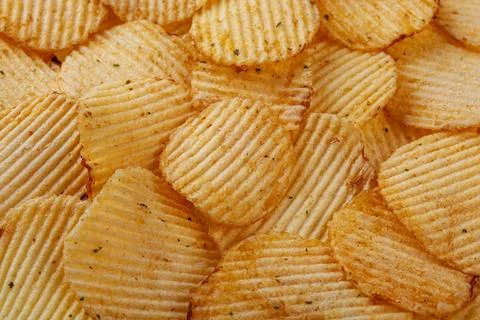 Lots of potato chips, texture Stock Photos