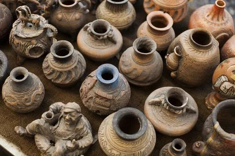 Lots of pottery at the fair Stock Photos