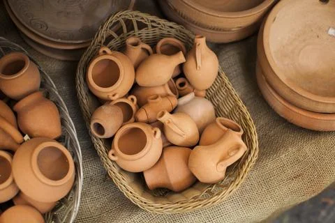 Lots of pottery at the fair Stock Photos