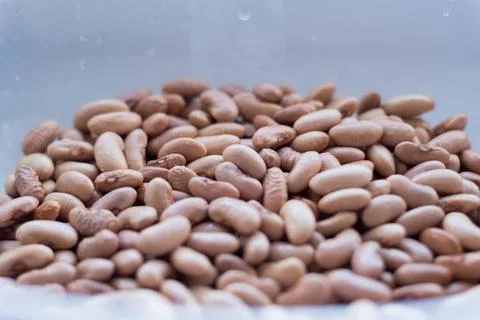 Lots of red beans.Beans close up.Beans in a container. Stock Photos