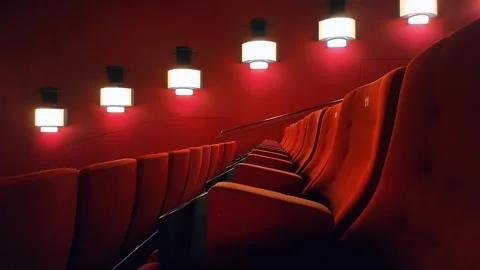 Lots of red chairs in the theater Stock Footage 337257089