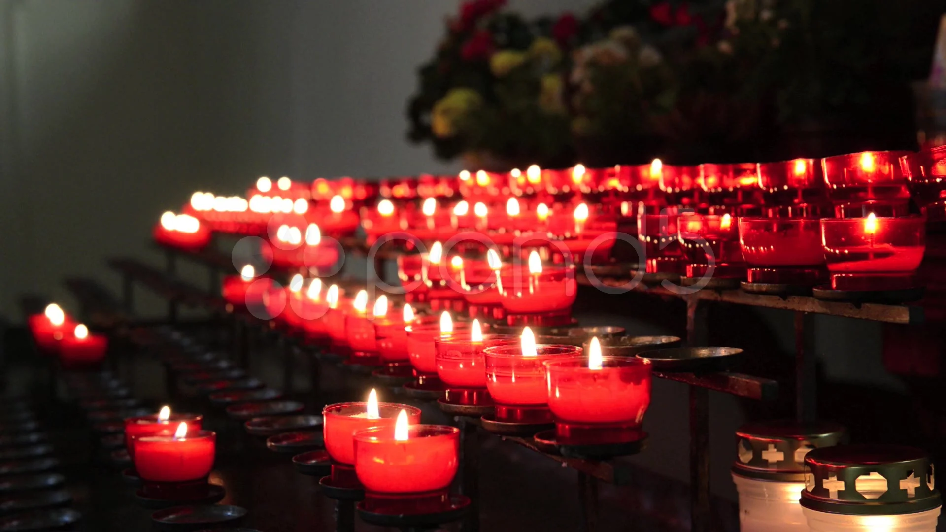 Lots of red church candles