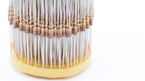 Lots of resistor electronic componet Stock Footage 96212234