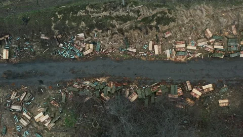 Lots of Russian shells lying in a Ukrainian city Видео 200783953