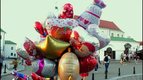 Lots of shiny balloons Stock Footage 101795945