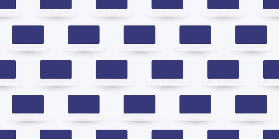 Lots of Simple Minimalist Laptops - Pattern Background Design, Wide Scale T.. Stock Illustration