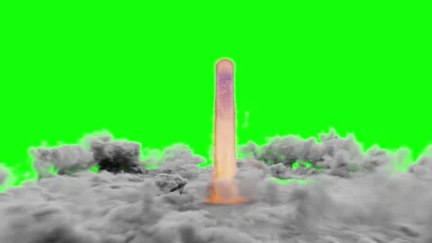 Lots of smoke and gas. The elements of Rocket takes start 3d rende Video stock 136921170