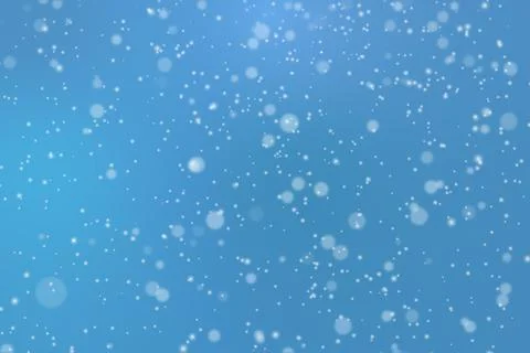 Lots of snow falling on light blue background Stock Illustration