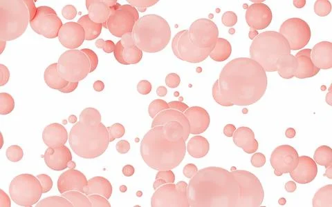 Lots of spheres with white background, 3d rendering. Stock Illustration