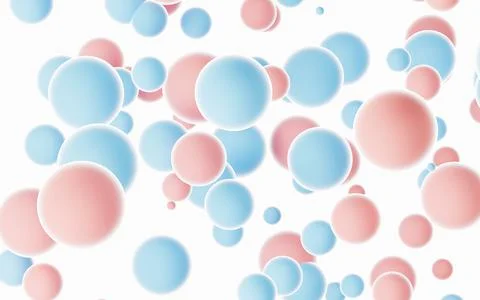 Lots of spheres with white background, 3d rendering. Stock Illustration