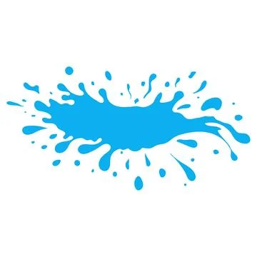 Lots of splashes and drops of blue clean water Иллюстрация