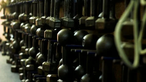 Lots stacked gym weights. 스톡 동영상 139088424