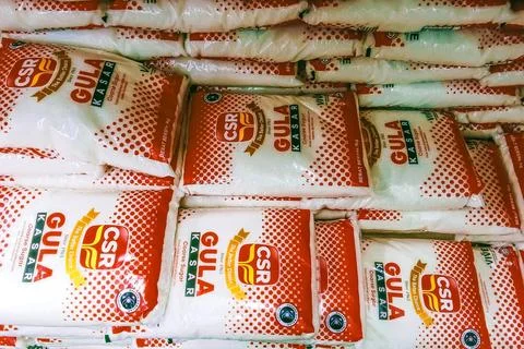 Lots of sugar package Stock Photos