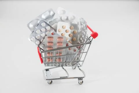 Lots of tablets in blisters Foto stock