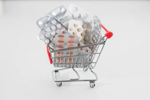 Lots of tablets in blisters Foto stock