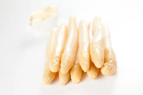 Lots of tasty white asparagus Stock Photos