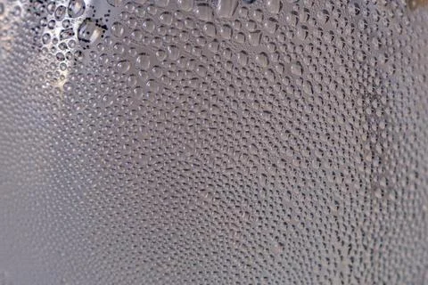 Lots of tiny water drops on a plastic bottle Foto stock