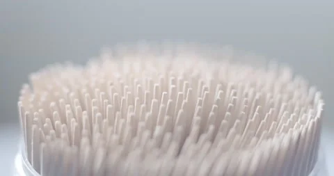 Lots of toothpicks in a jar Stock Footage 166650679