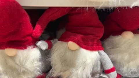 Lots of toy soft gnomes Stock Footage 253983014