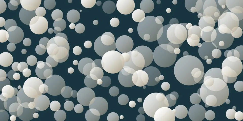 Lots of Transparent Light Grey Bubbles, Spheres - Abstract 3D Vector Illust.. Stock Illustration
