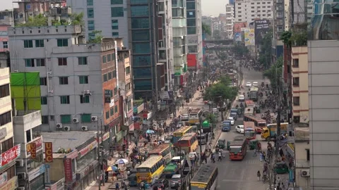 Lots of transports are causing traffic jam in capital city Dhaka, Bangladesh Stock Footage 283896602