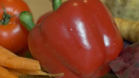 Lots of Vegetables on Table Stock Footage 74164984