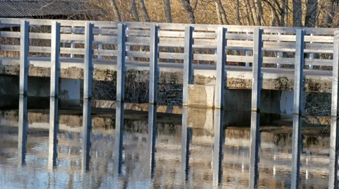 Lots of water in the big dam Stock Footage 52779571