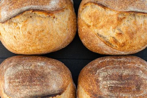 Lots of wheat bread top view Stock Photos
