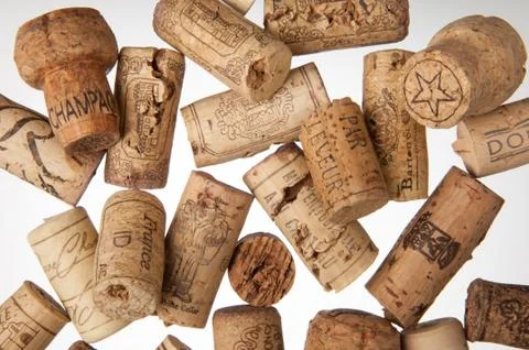 Lots of wine corks Foto stock
