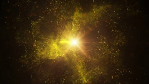 Lots of yellow particles and light seamless loop background 4k (4096x2304) Stock Footage 76312699