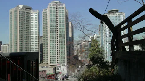 Lotte Castle Hoehyeon-dong with elevator Stock Footage 22851085