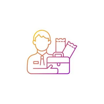 Lottery agent gradient linear vector icon Stock-Illustration